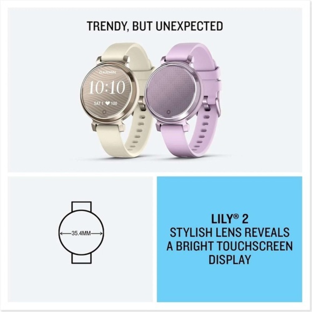 Garmin Lily 2 Women's Small Stylish Smartwatch Gold Smart Watch 010-02839-00 GPS - Picture 10 of 12